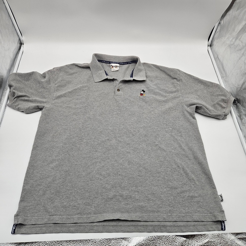 Walt Disney World‎ Mickey Mouse Embroidered Polo Shirt Adult XXL Gray
